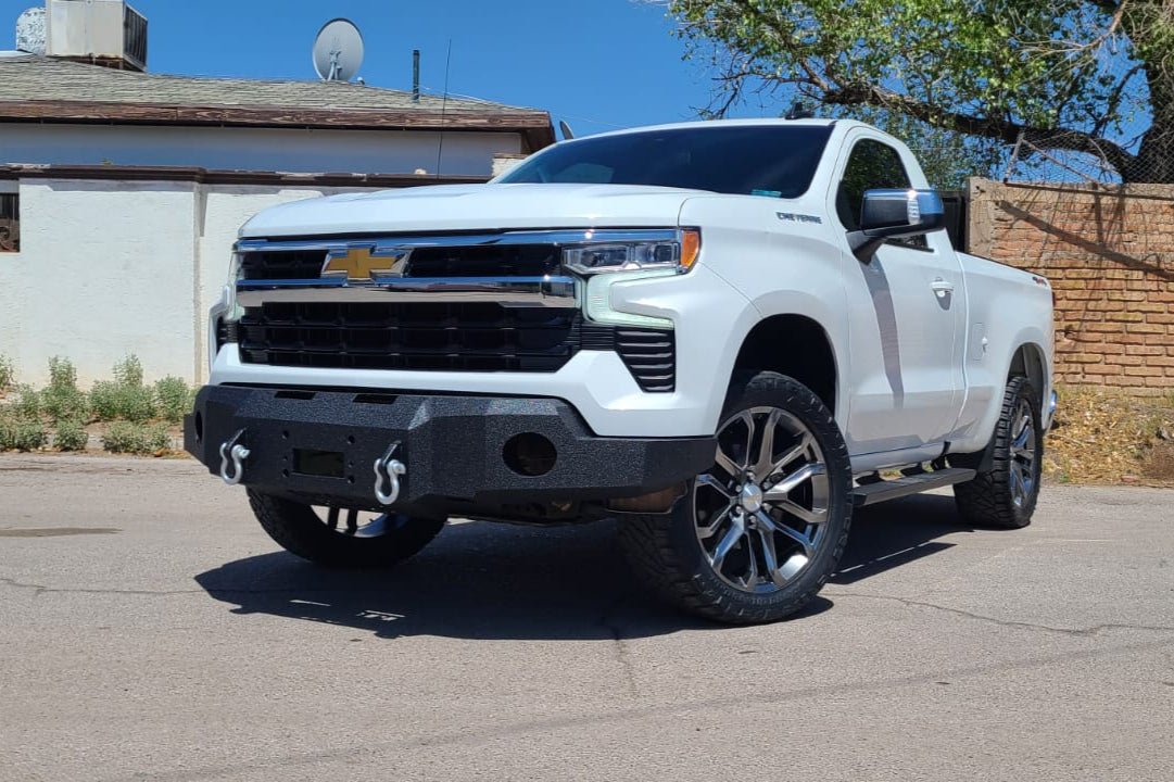2022 - 2025 Chevrolet Silverado 1500 Front Bumper | Parking Sensor Cutouts Available - Iron Bull BumpersFRONT IRON BUMPER
