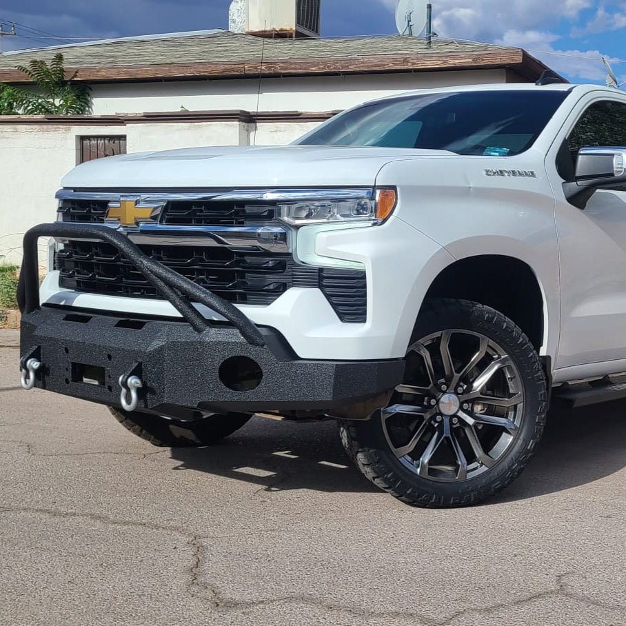 2022 - 2025 Chevrolet Silverado 1500 Front Bumper | Parking Sensor Cutouts Available - Iron Bull BumpersFRONT IRON BUMPER