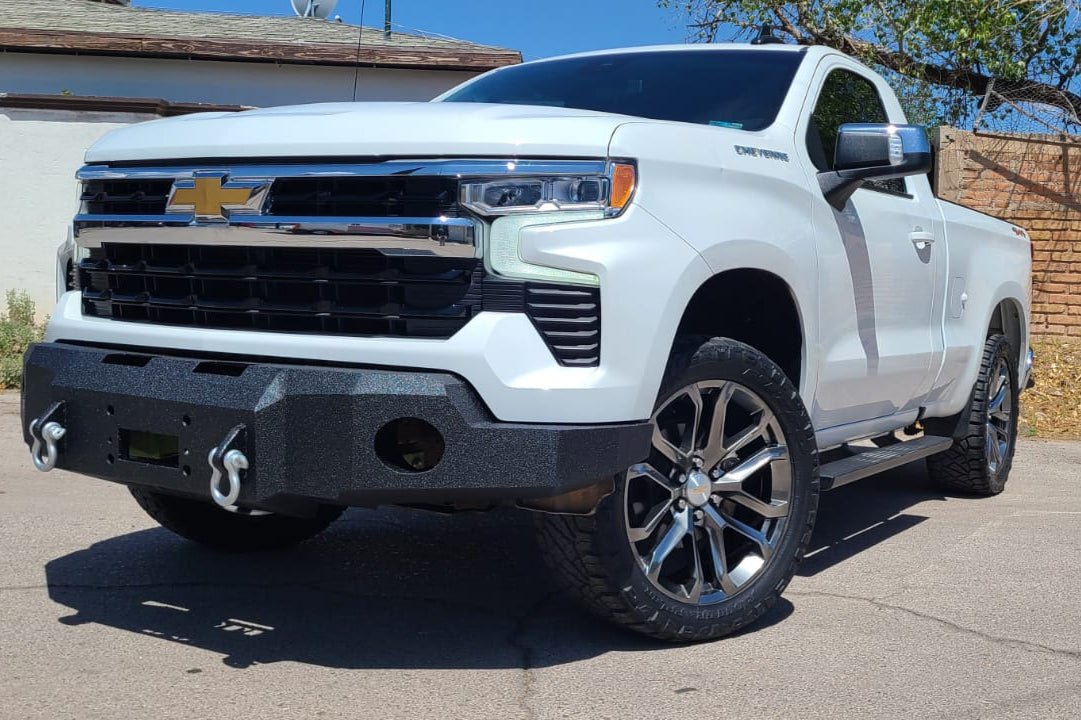 2022 - 2025 Chevrolet Silverado 1500 Front Bumper | Parking Sensor Cutouts Available - Iron Bull BumpersFRONT IRON BUMPER