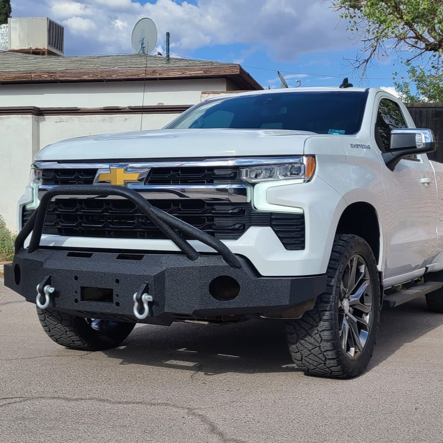 2022 - 2025 Chevrolet Silverado 1500 Front Bumper | Parking Sensor Cutouts Available - Iron Bull BumpersFRONT IRON BUMPER