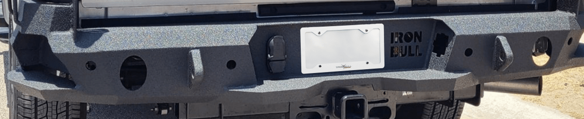 Metal license plate frame - Iron Bull Bumpers