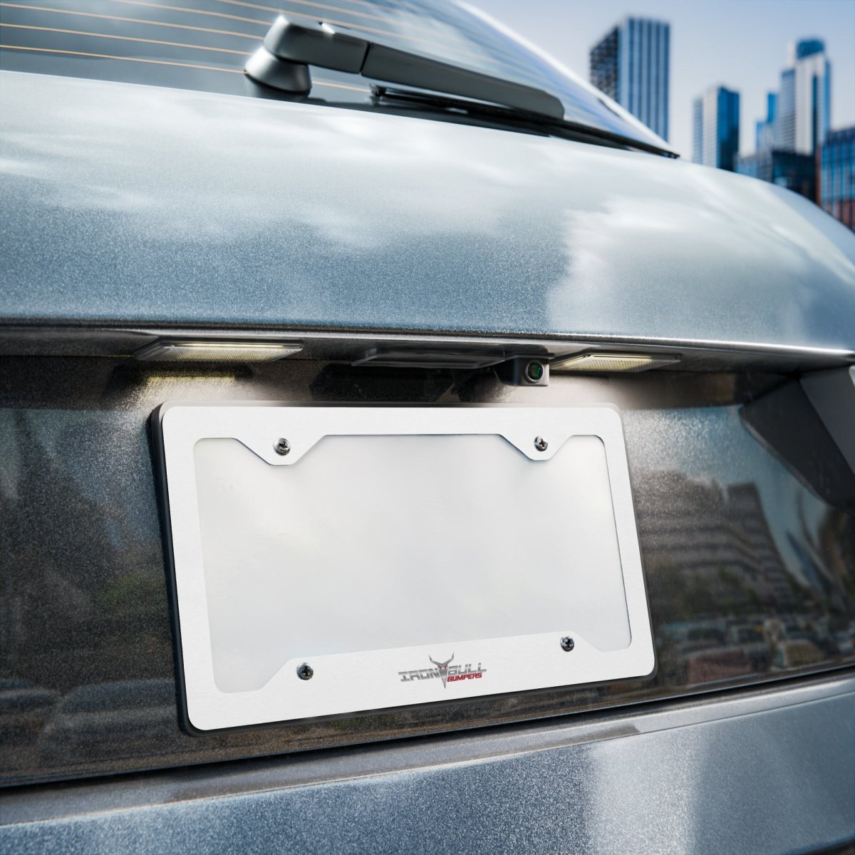Metal license plate frame - Iron Bull Bumpers