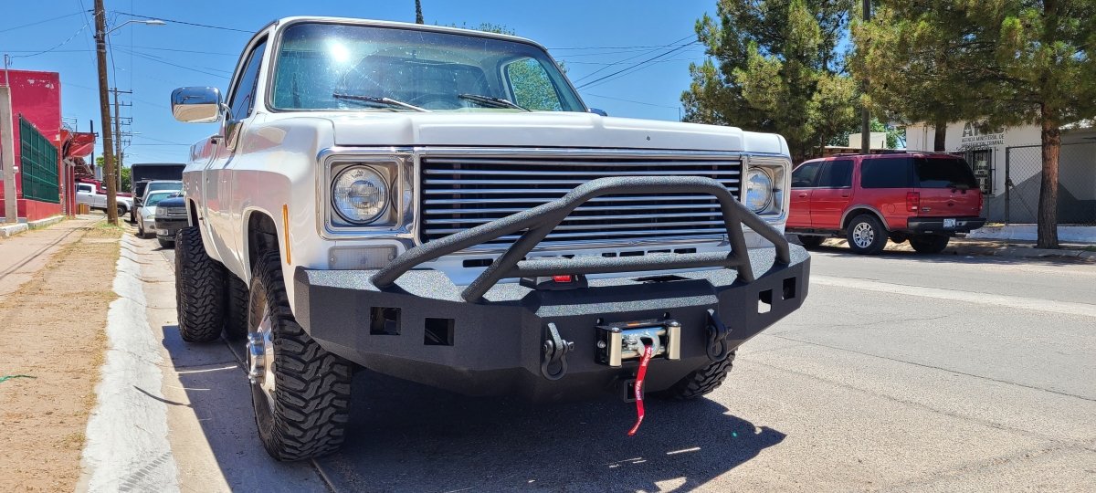 1973-1980 Chevrolet C10/C20/C30 K10/K20/K30 Front Bumper - Iron Bull BumpersFRONT IRON BUMPER