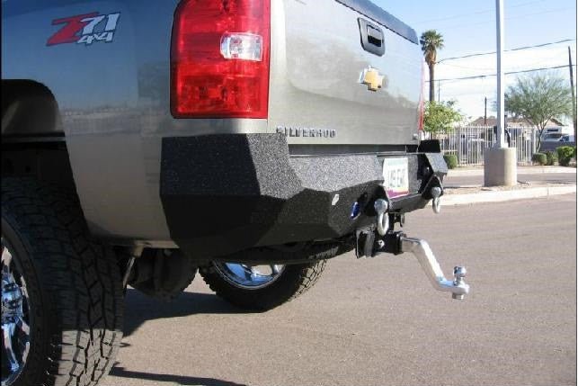 2007-2014 Chevrolet Silverado 2500/3500 Rear Bumper | Parking Sensor Cutouts Available - Iron Bull BumpersREAR IRON BUMPER