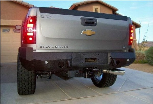 2007-2014 Chevrolet Silverado 2500/3500 Rear Bumper | Parking Sensor Cutouts Available - Iron Bull BumpersREAR IRON BUMPER