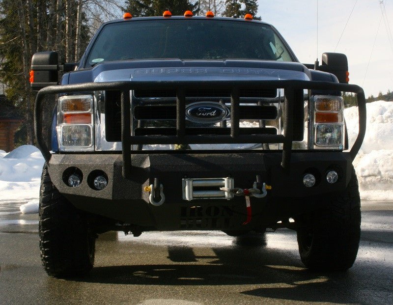 2008-2010 Ford F450/F550 Front Bumper With Fender Flare Adapters - Iron Bull BumpersFRONT IRON BUMPER
