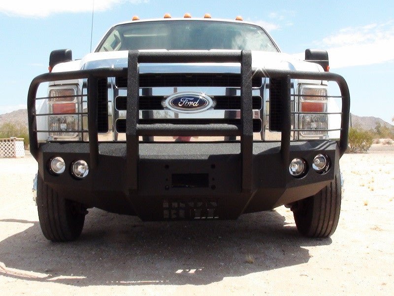 2008-2010 Ford F450/F550 Front Bumper With Fender Flare Adapters - Iron Bull BumpersFRONT IRON BUMPER