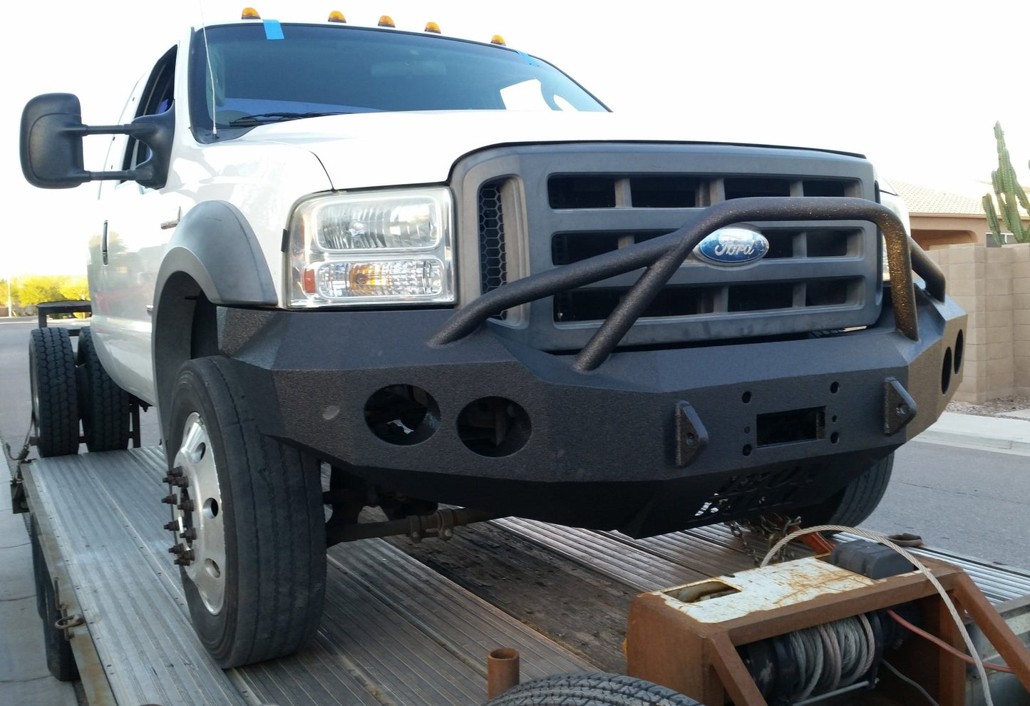 2008-2010 Ford F450/F550 Front Bumper With Fender Flare Adapters - Iron Bull BumpersFRONT IRON BUMPER