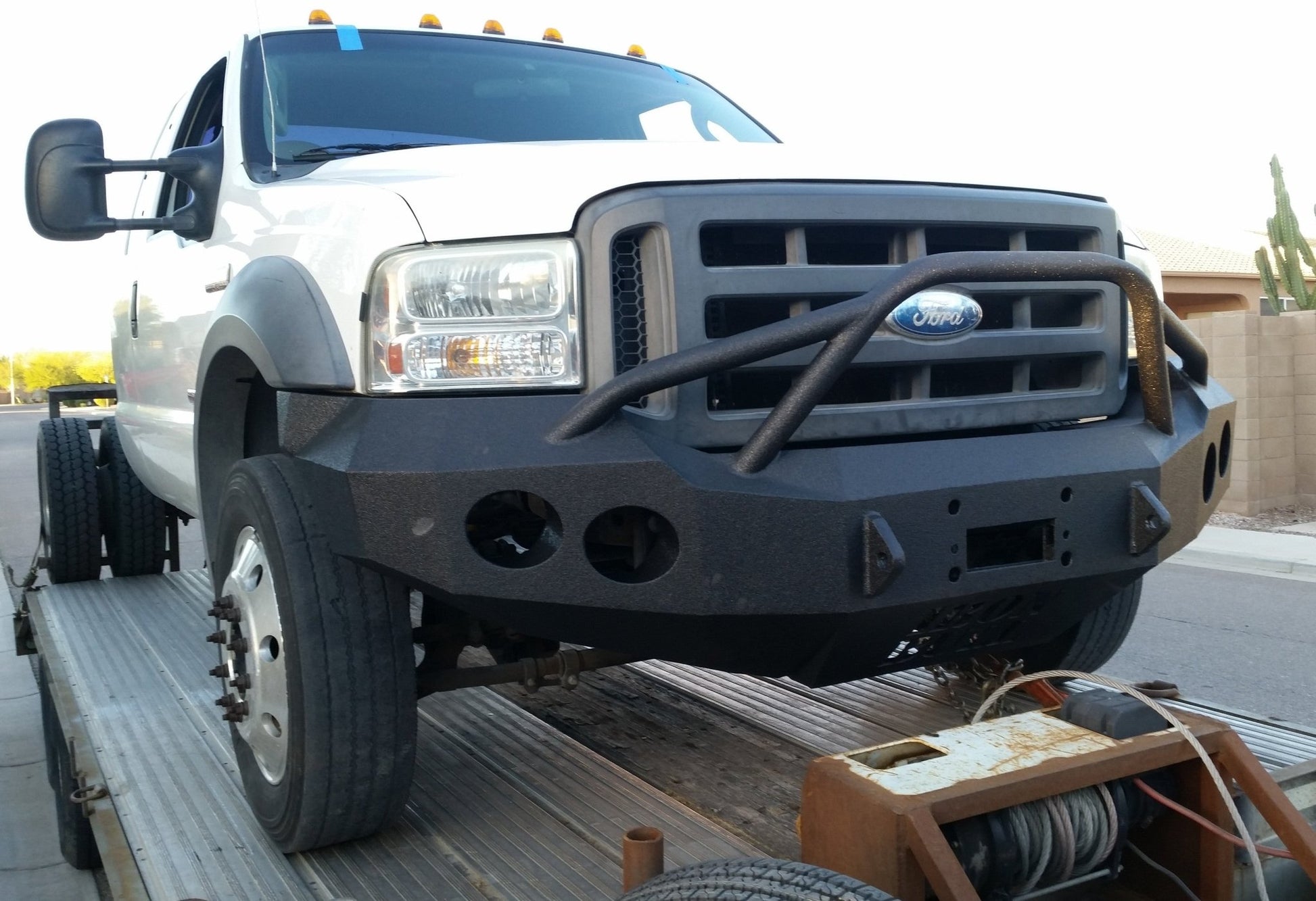 2008-2010 Ford F450/F550 Front Bumper With Fender Flare Adapters - Iron Bull BumpersFRONT IRON BUMPER