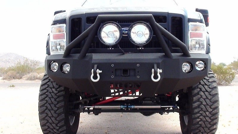 2008-2010 Ford F450/F550 Front Bumper With Fender Flare Adapters - Iron Bull BumpersFRONT IRON BUMPER