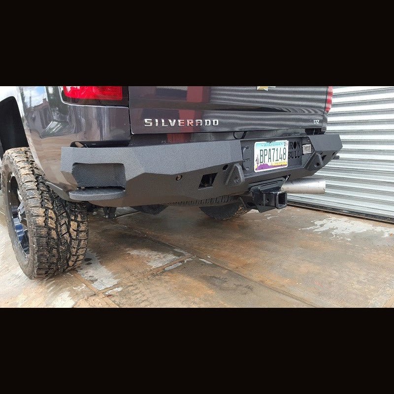 2014-2018 Chevrolet Silverado 1500 Rear Bumper | Parking Sensor Cutouts Available - Iron Bull BumpersREAR IRON BUMPER