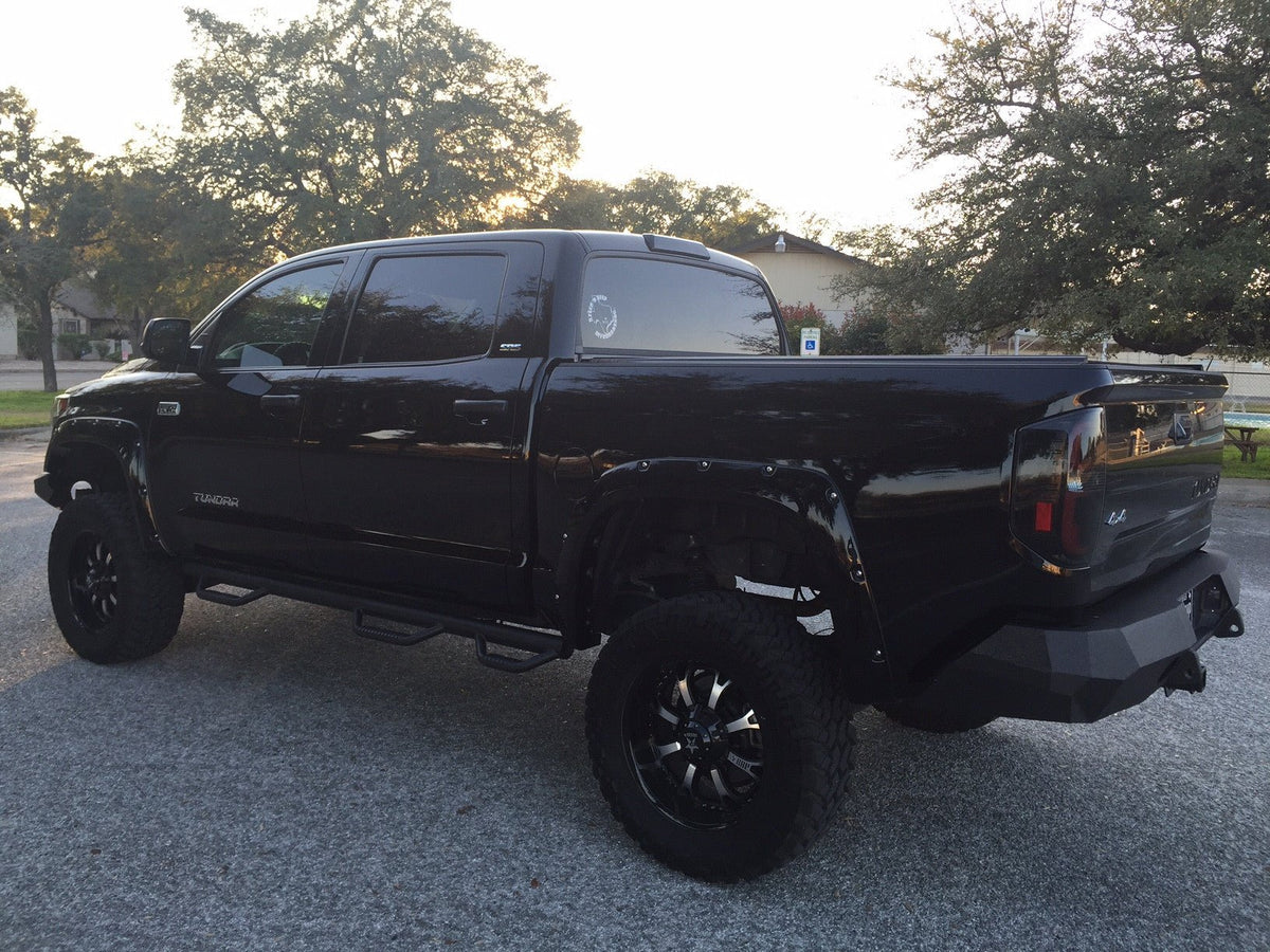 Primered Rear Driver Side Bumper End For 2014-2021 Toyota Tundra (with Parking Sensor Holes)