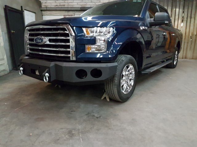 Chrome Steel Front Bumper Face Bar For 2015-2017 Ford F-150 W/ Fog Light Holes