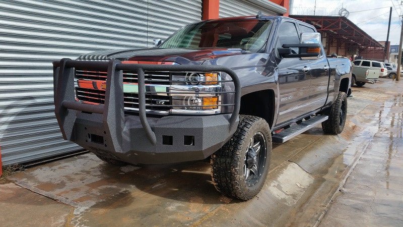 2015-2019 Chevrolet Silverado 2500/3500 Front Bumper | Parking Sensor Cutouts Available - Iron Bull BumpersFRONT IRON BUMPER