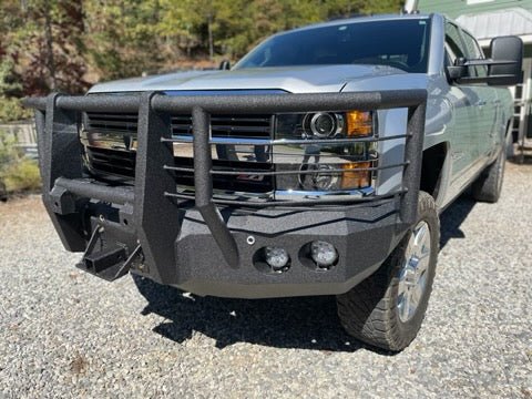 2015-2019 Chevrolet Silverado 2500/3500 Front Bumper | Parking Sensor Cutouts Available - Iron Bull BumpersFRONT IRON BUMPER