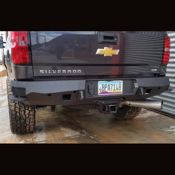 2015-2019 Chevrolet Silverado 2500/3500 Rear Bumper | Parking Sensor Cutouts Available - Iron Bull BumpersREAR IRON BUMPER