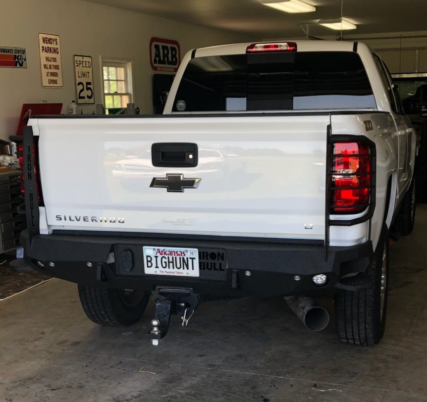 2015-2019 Chevrolet Silverado 2500/3500 Rear Bumper | Parking Sensor Cutouts Available - Iron Bull BumpersREAR IRON BUMPER