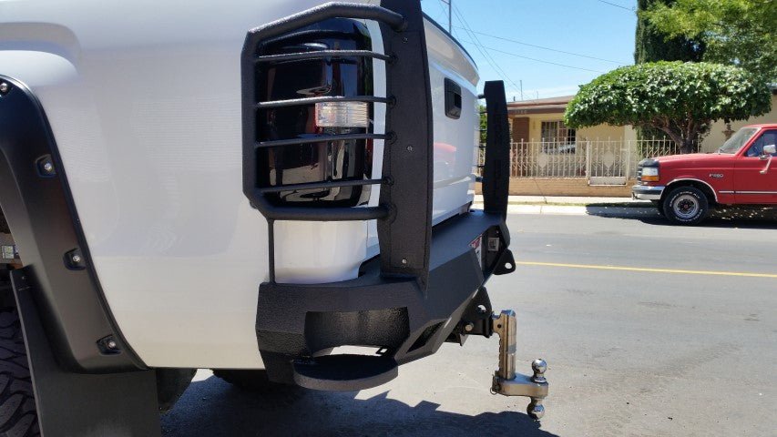 2015-2019 GMC Siera 2500/3500 Rear Bumper | Parking Sensor Cutouts Available - Iron Bull BumpersREAR IRON BUMPER