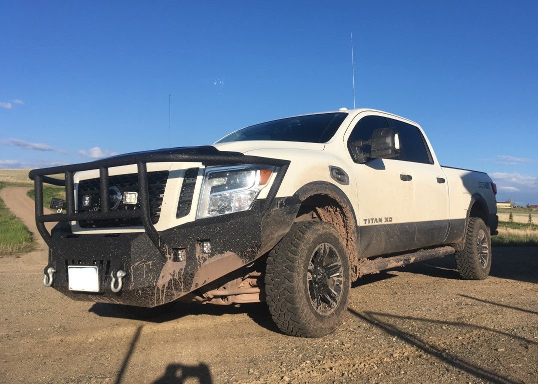 2016-2023 Nissan Titan XD Front Bumper | Parking Sensor Cutouts Available - Iron Bull BumpersFRONT IRON BUMPER