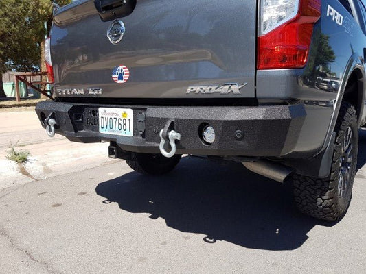 2016-2023 Nissan Titan XD Rear Bumper | Parking Sensor Cutouts Available - Iron Bull BumpersREAR IRON BUMPER