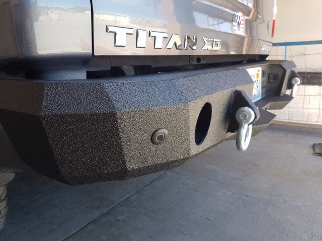2016-2023 Nissan Titan XD Rear Bumper | Parking Sensor Cutouts Available - Iron Bull BumpersREAR IRON BUMPER