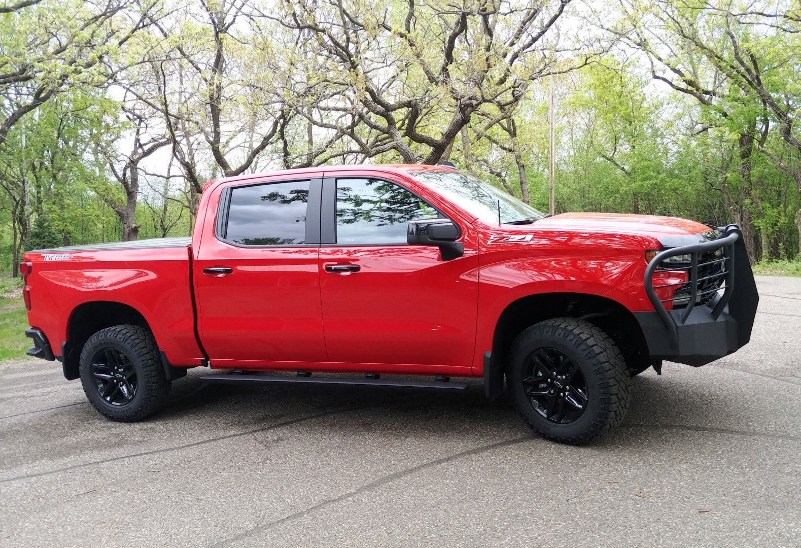 Custom Painted Front Bumper For 2019-2021 GMC Sierra – With Sensor Holes, Micro Rim GM1002877