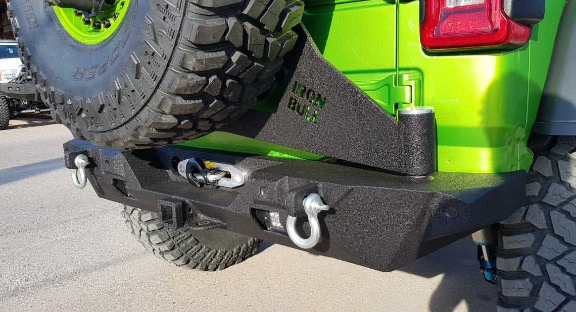 2019-2023 Jeep JL Wrangler Rear Bumper | Parking Sensor Cutouts Available - Iron Bull BumpersREAR IRON BUMPER