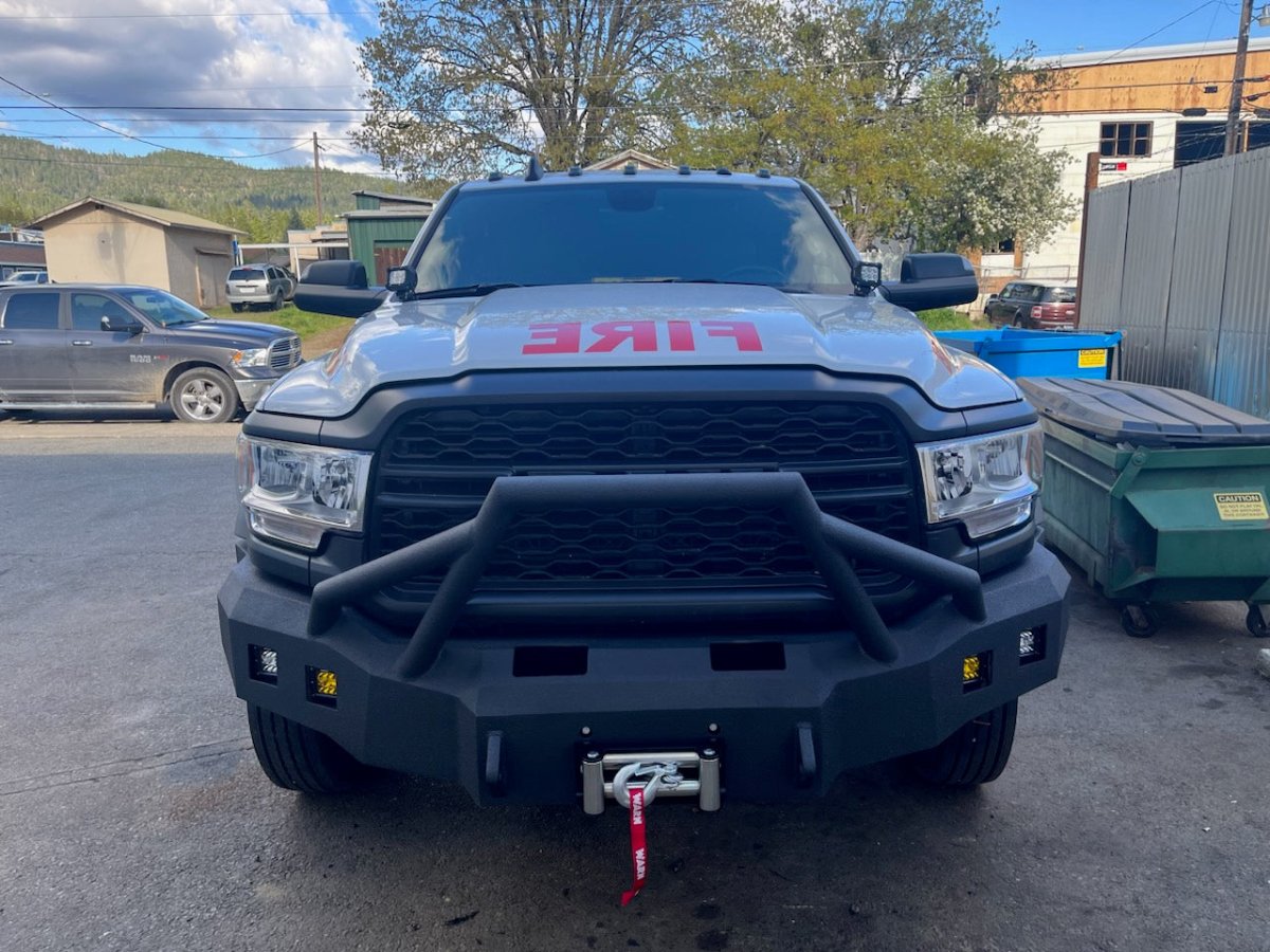 2019-2023 RAM 4500/5500 Front Bumper With Fender Flare Adapters | Parking Sensor Cutouts Available - Iron Bull BumpersFRONT IRON BUMPER