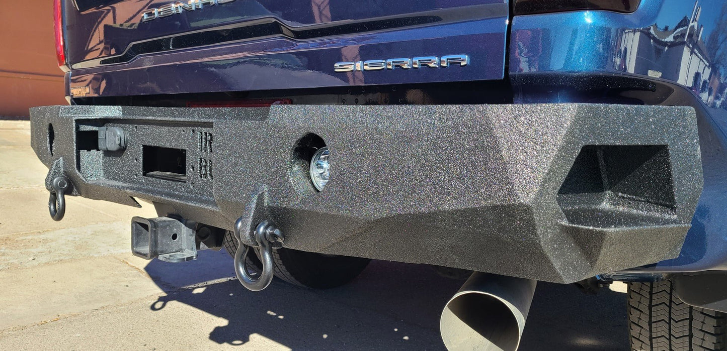 2020-2023 GMC Sierra2500/3500 Rear Bumper | Parking Sensor Cutouts Available - Iron Bull BumpersREAR IRON BUMPER