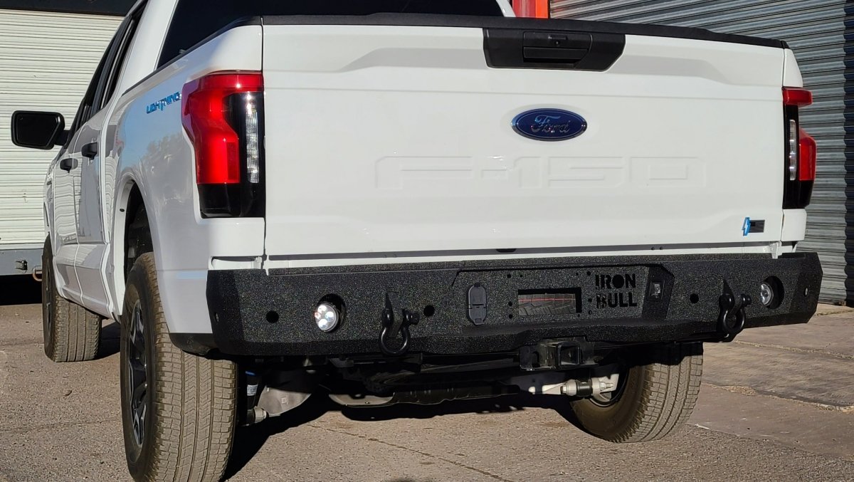 2022-2025 Ford F150 Lightning Rear Bumper | Parking Sensor Cutouts Available - Iron Bull BumpersREAR IRON BUMPER