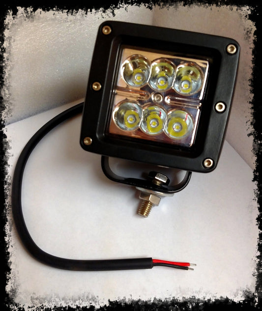BUMPER ACCESSORY: 3X3 Square Flood LED Light - Iron Bull BumpersACCESSORY
