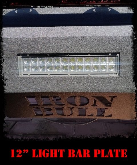 BUMPER ADD-ON: 12" or 20" Light Bar Plate Cutout - Iron Bull BumpersADD-ON