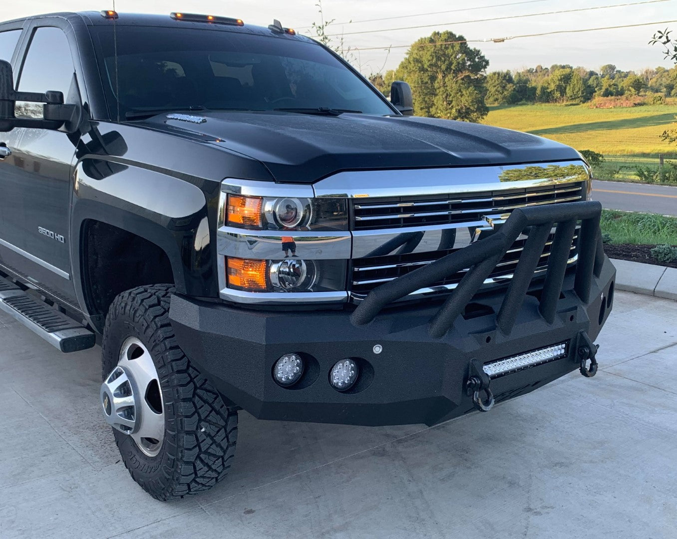 2015-2019 Chevrolet Silverado 2500/3500 Front Bumper | Parking Sensor Cutouts Available - Iron Bull BumpersFRONT IRON BUMPER