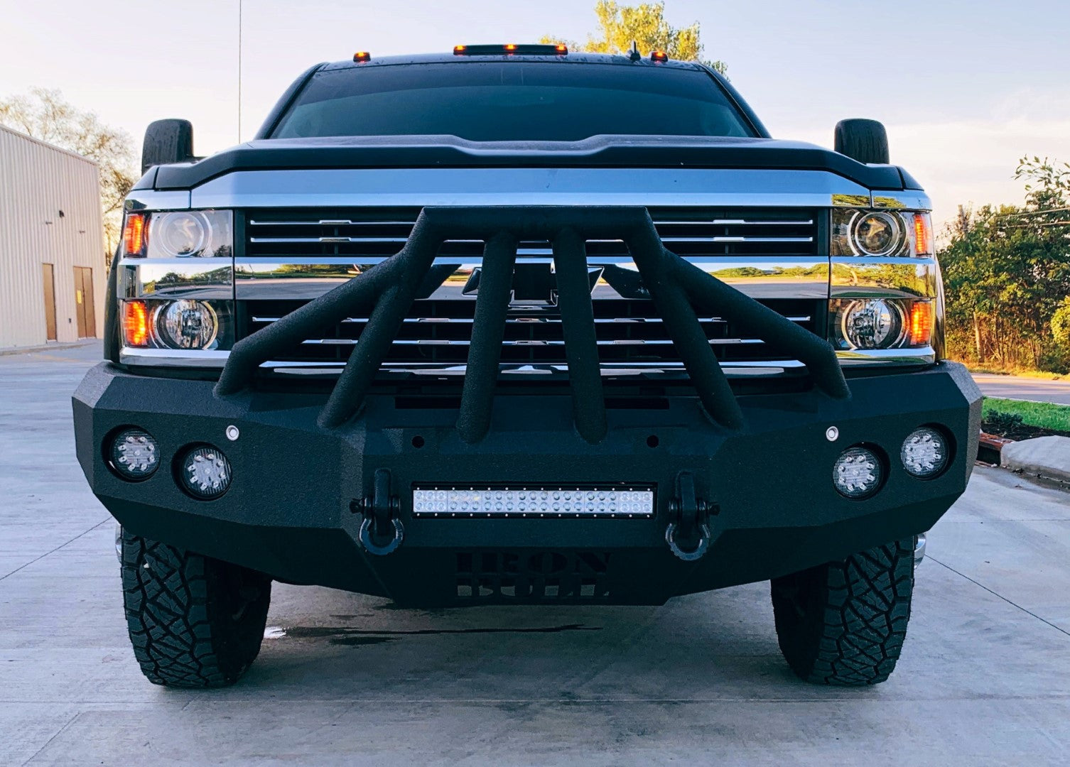 2015-2019 Chevrolet Silverado 2500/3500 Front Bumper | Parking Sensor Cutouts Available - Iron Bull BumpersFRONT IRON BUMPER